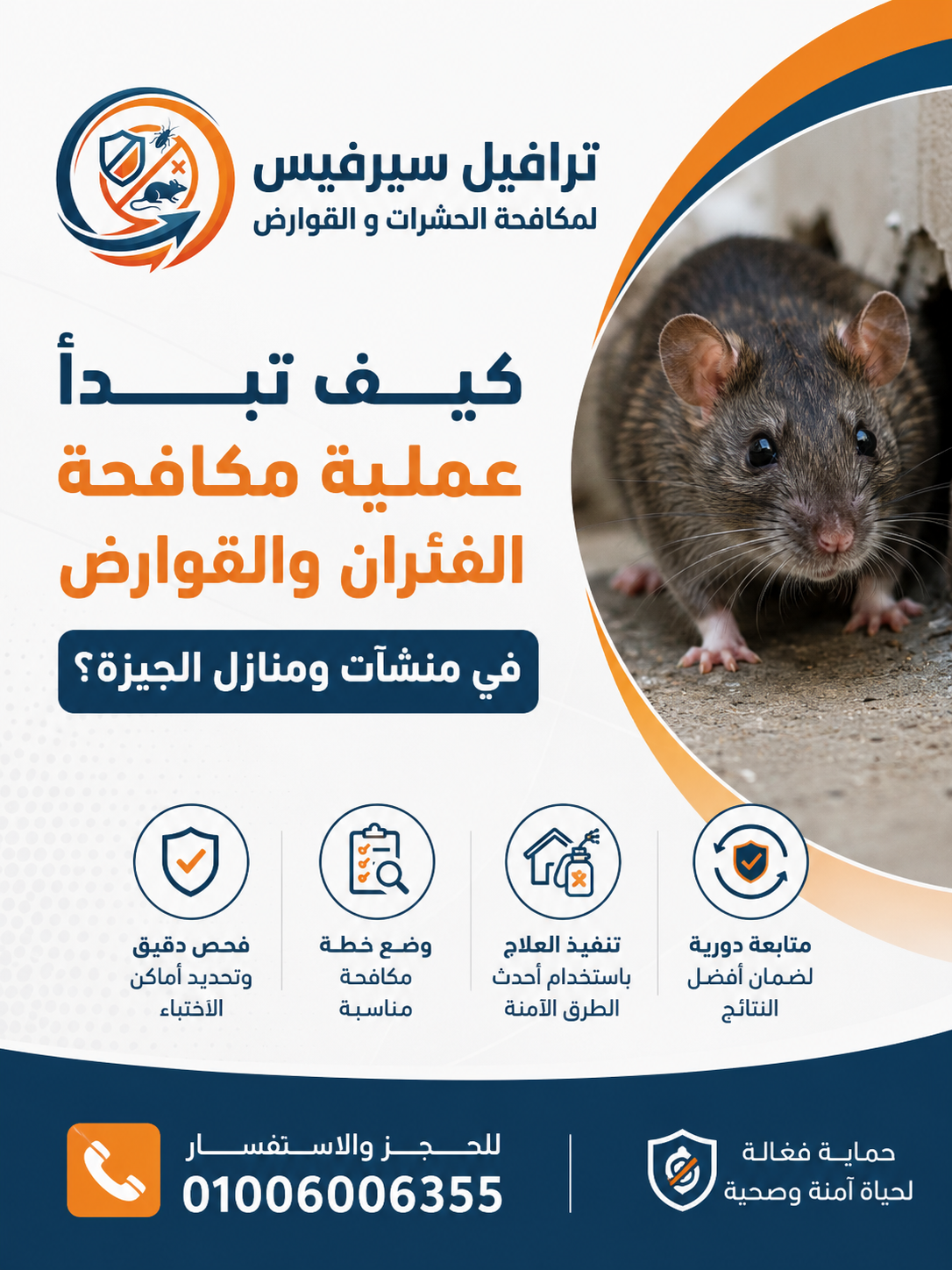 كيف تبدأ عملية مكافحة الفئران والقوارض في منشآت ومنازل الجيزة؟