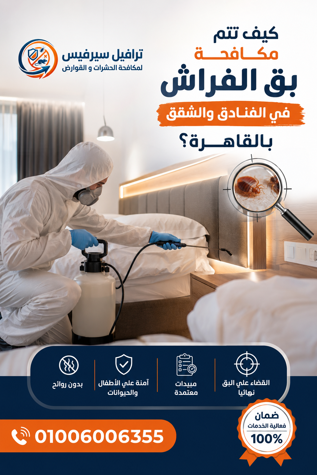 كيف تتم مكافحة بق الفراش في الفنادق والشقق بالقاهرة؟