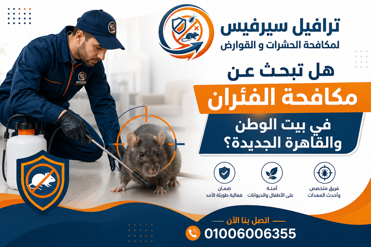 هل تبحث عن مكافحة الفئران في بيت الوطن والقاهرة الجديدة؟