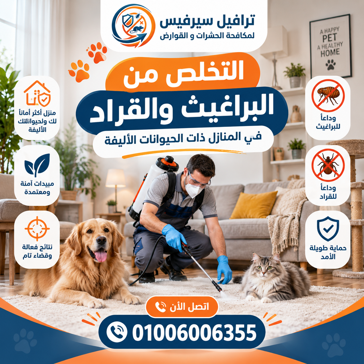 التخلص من البراغيث والقراد في المنازل ذات الحيوانات الأليفة